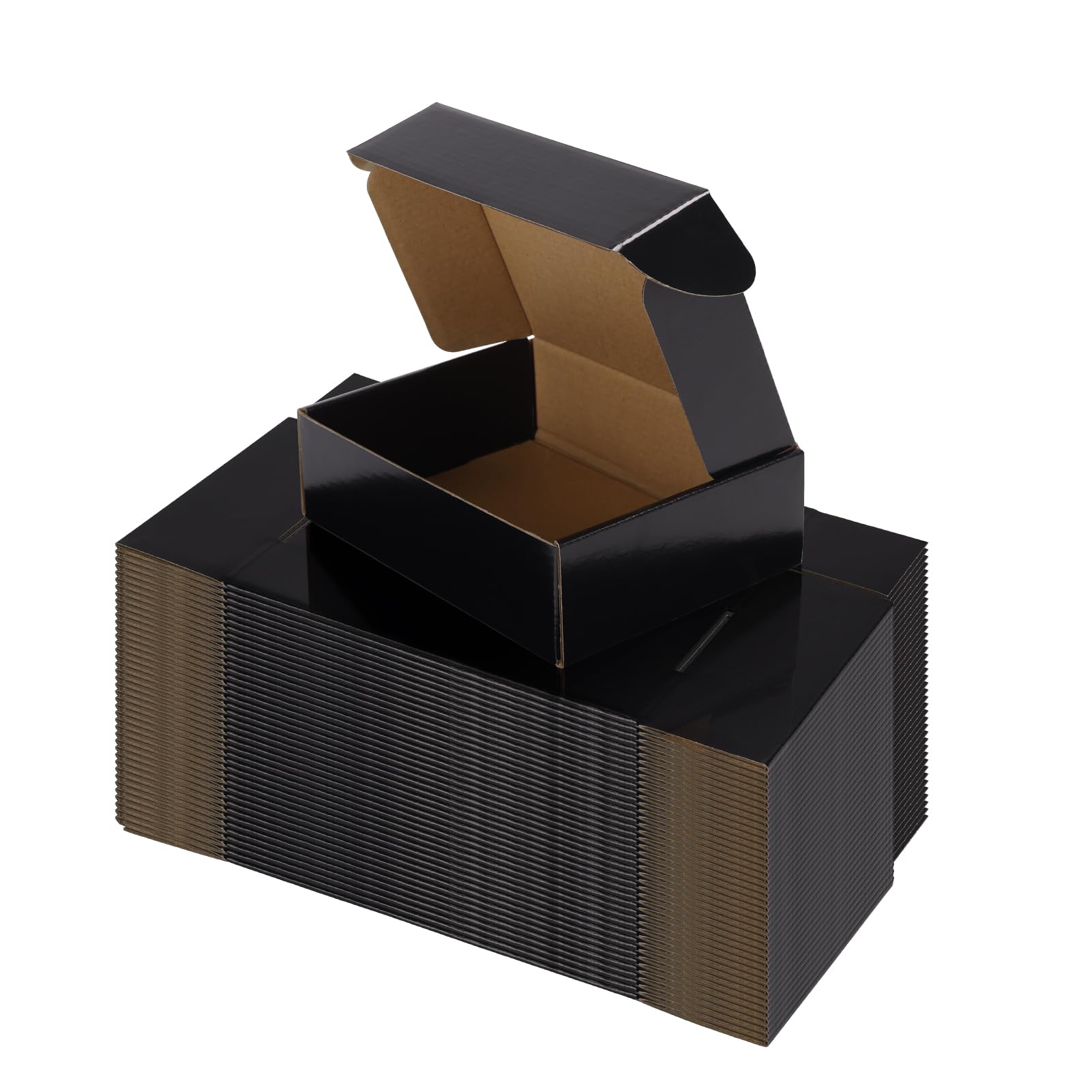 Photo 1 of Hoikwo 40 Pack 7x5x2 Shipping Boxes for Small Business, Black Packaging Cardboard Boxes, Moving Mailing Packing Box