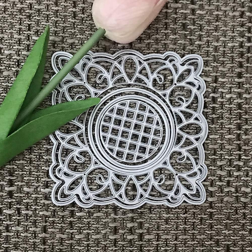 DIY Cutting Dies, Square Background Frame Metal Cutting Dies DIY Scrapbook Paper Embossing Stencil for Album Scrapbooking Paper Card Art Making Craft Decor