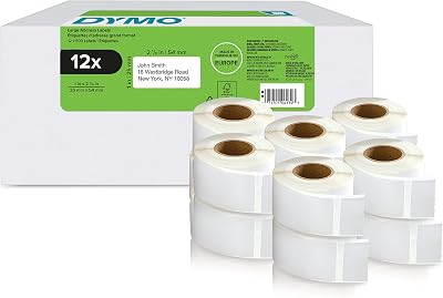 DYMO Authentic LabelWriter Return Address Labels 25x54 mm 12 Rolls 6000