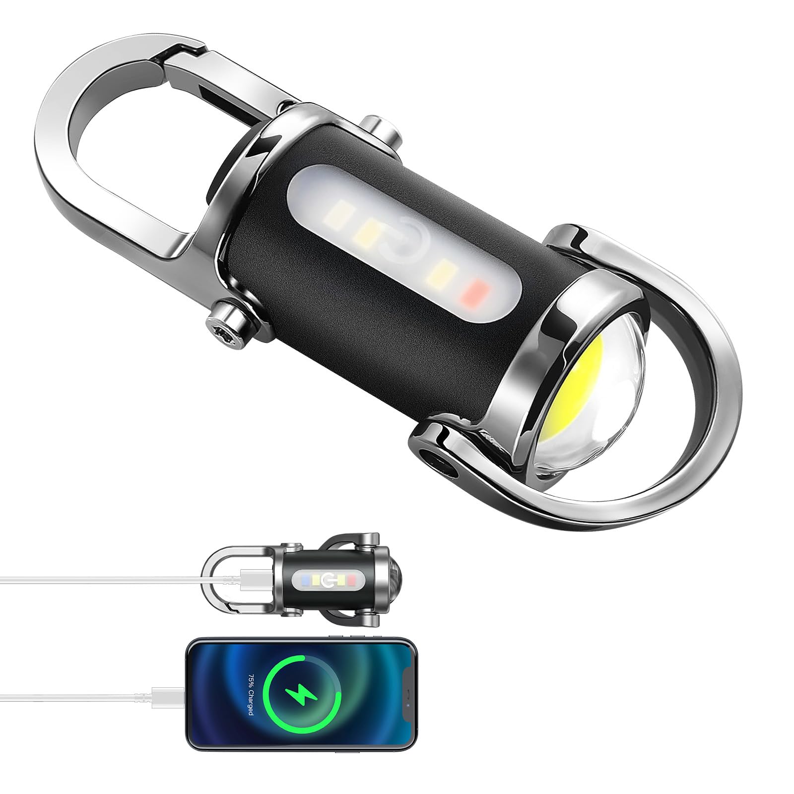 Photo 1 of BudaTao Emergency Keychain Flashlight?3 in 1?, Rechargeable 500 Lumens EDC Tool with Red/Blue Strobe, 1000mAh USB-C Charging, IPX7 Waterproof, Portable Flashlight for Emergencies