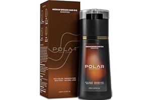 POLAR HAIR CARE Polar Haircare - Hair Dye Shampoo for Gray Hair for Women & Men (Medium Brown) Natural Hair Dye Kit - Semi Pe