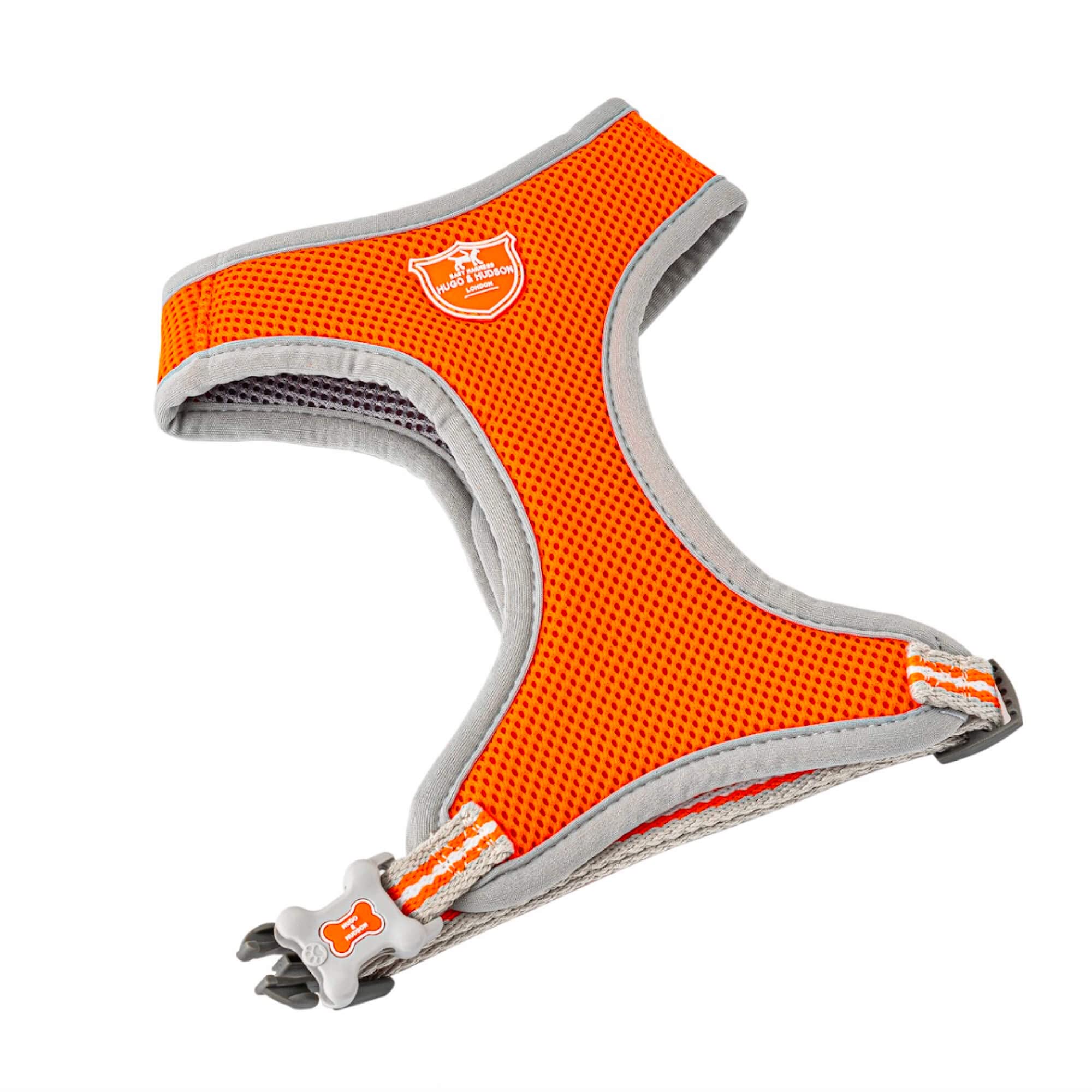 HUGO & HUDSON Dog Harness, No Pull Quick Dry Mesh, Breathable Rear Buckle Pet Vest, Orange, L