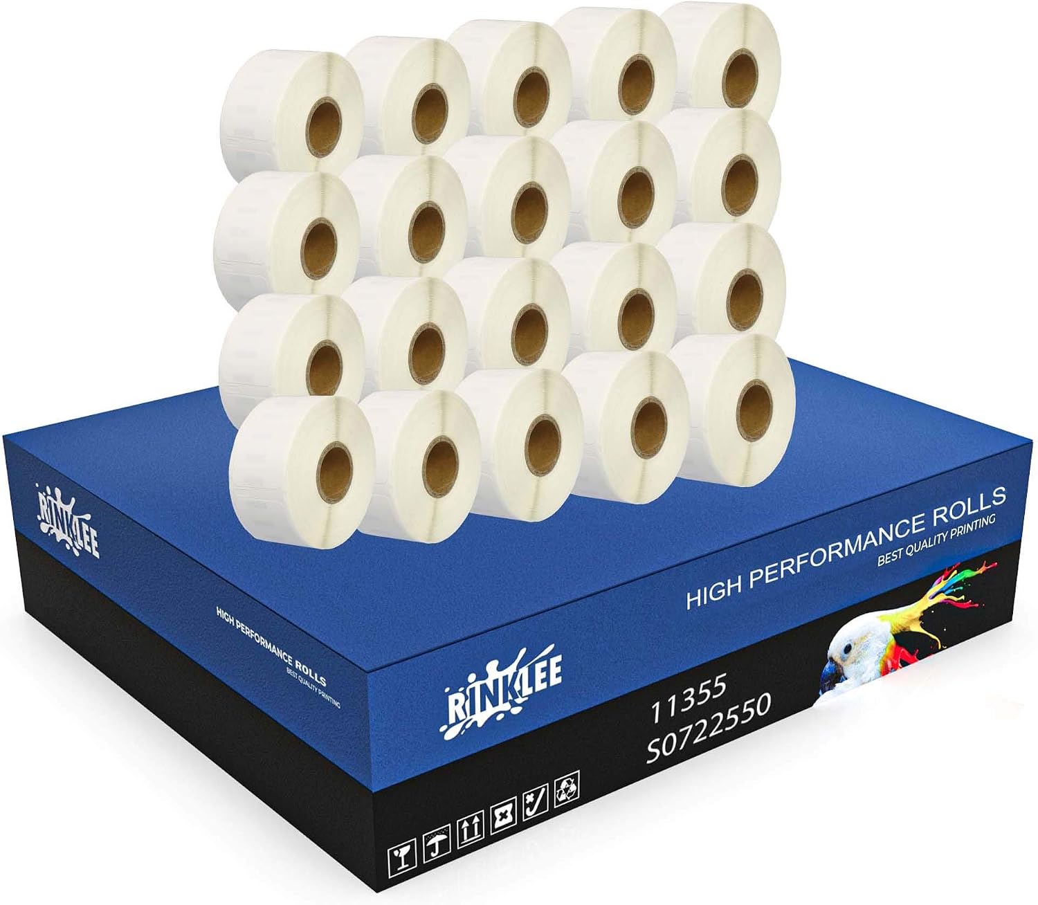 RINKLEE 11355 S0722550 Label Rolls Compatible with DYMO 4XL 450 400 330 320 310 Duo/Turbo/Twin Turbo Seiko SLP 450 430 420 410 400 200 100