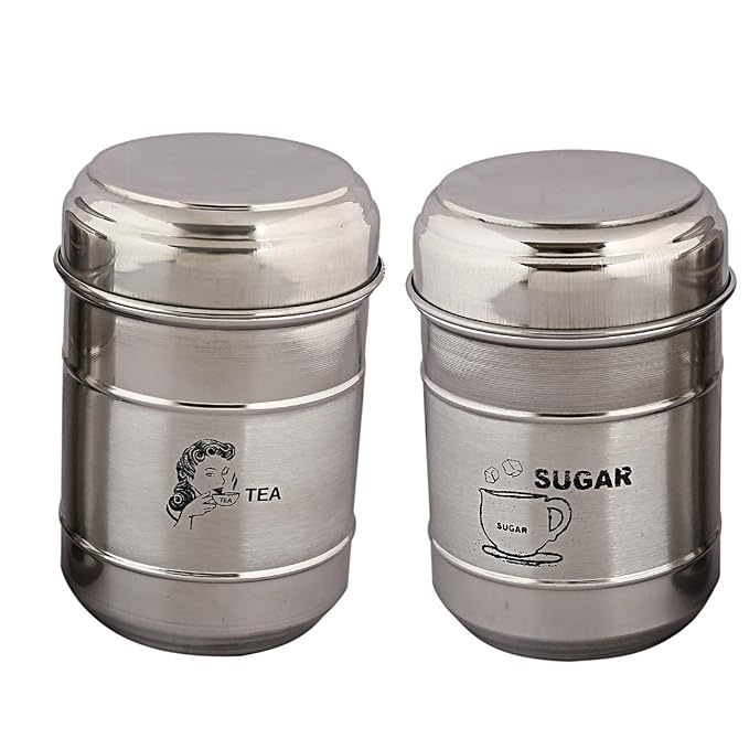 Hetarmi Stainless Steel Tea Sugar Containers Set, Sugar Tea Boxes for