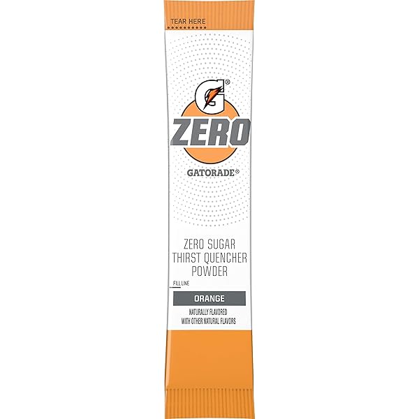 THE GATORADE GATORADE G ZERO, SUGAR FREE POWDER STICKS, 0.10OZ PACKETS (MIXES WITH 20 OUNCES OF WATER) 10 PACK (ORANGE), 20 FL OZ (PACK OF 10)