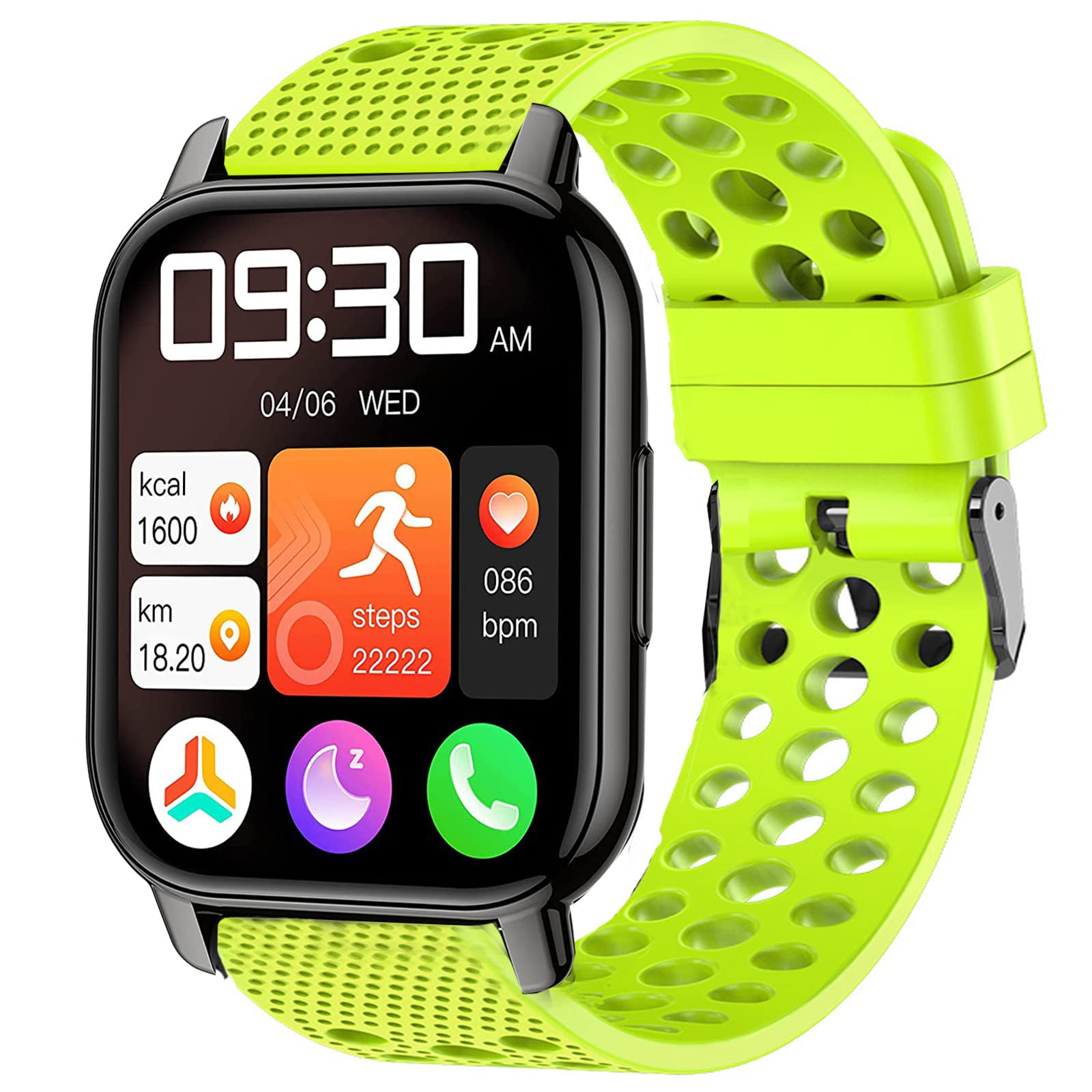 Popglory P66 Smart Watch Bands,Silicone Replacement Wristbands Sport Strap with Metal Buckle Compatible with MorePro H56/Kimnix T99 Pro Watch/LESHIDO CS08 1.85" Watch / Popglory 1.85'' P66 Smart Watch