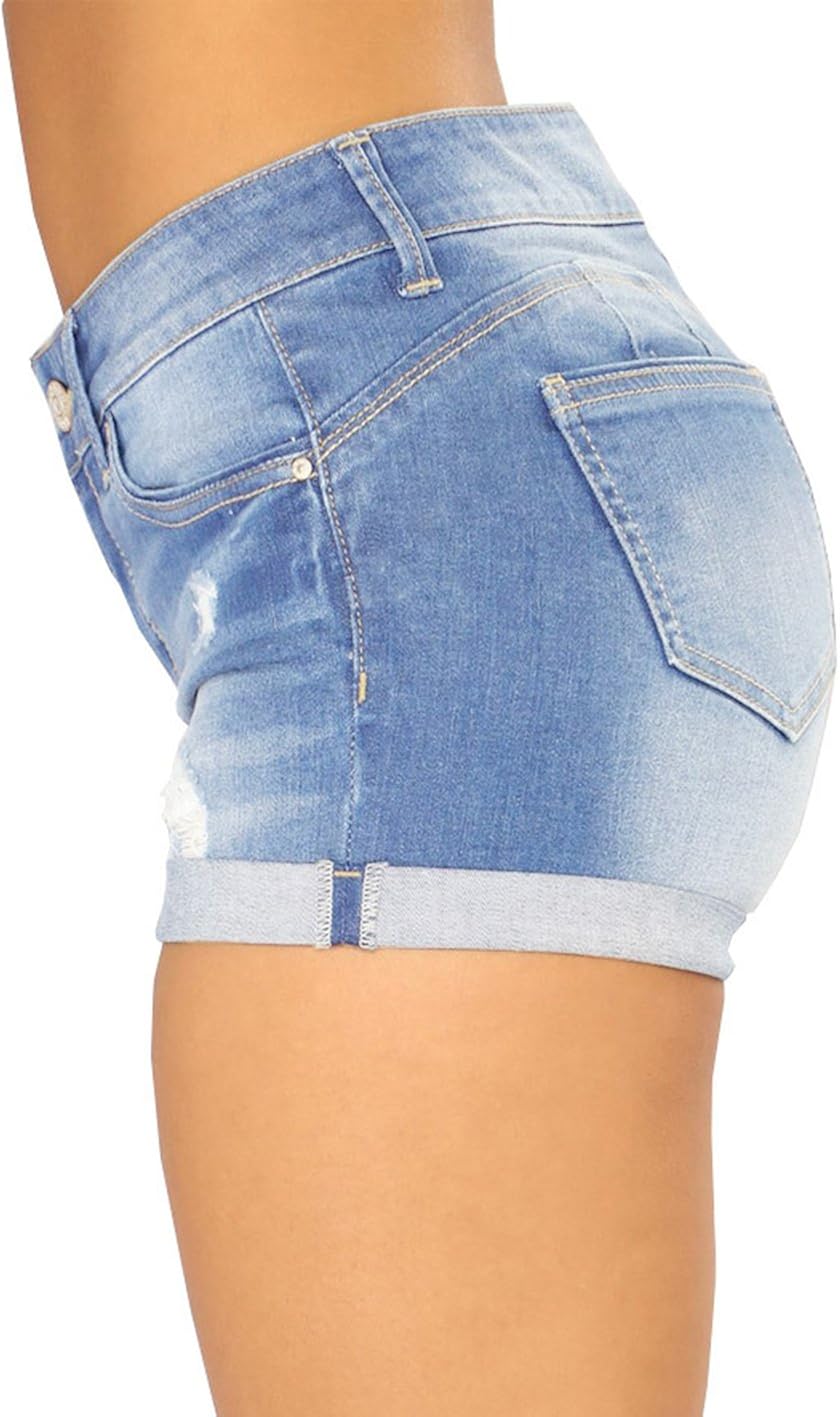 Govc Women Casual Summer Mid Waist Stretchy Denim Jean Shorts Junior Short Jeans at  Women’s Clothing store
