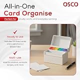 Osco Small White Hi-Gloss Plastic Index Box A to Z Dividers 100 Note Cards view 4