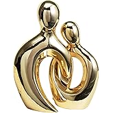 Quoowiit Ceramic Couple Sculptures for Home Decor, Abstract Lover Statue for Shelf, Office, Living Room, Bedroom Decorations, Gifts for Anniversary, Valentine's Day, Birthday