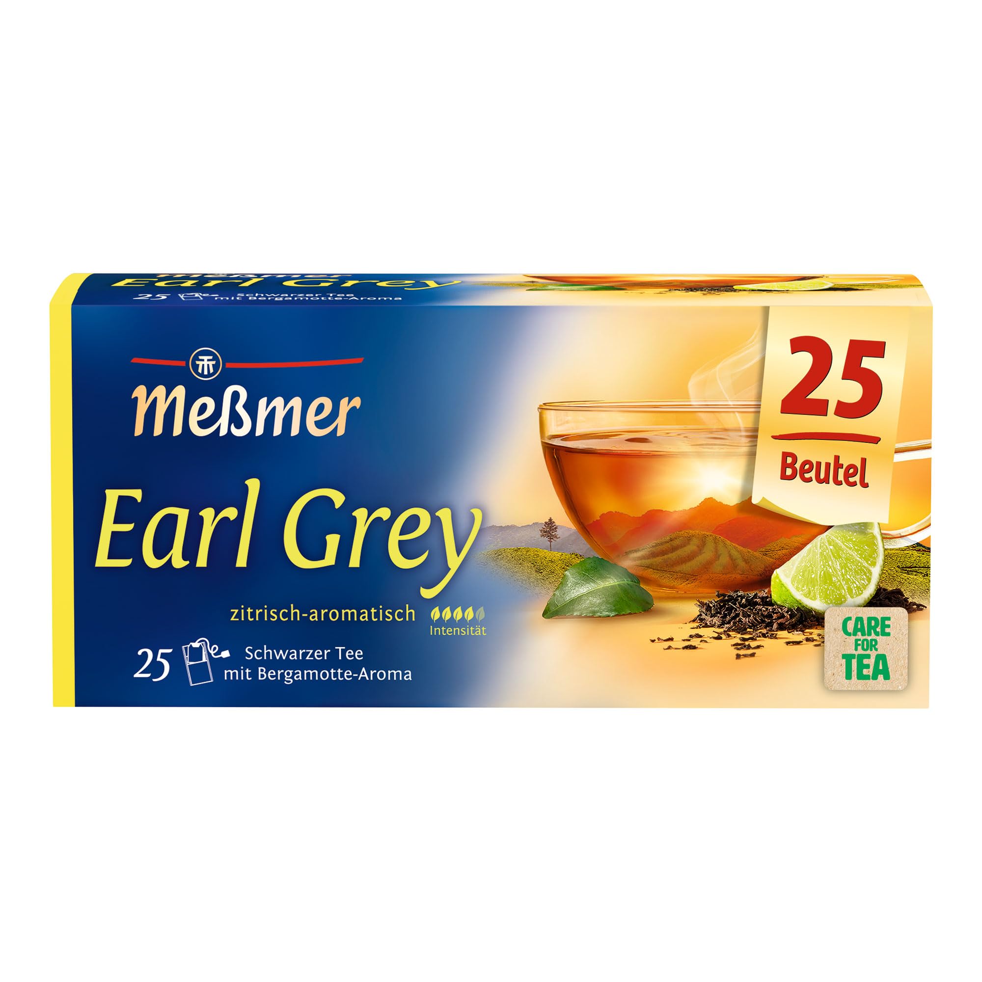 Meßmer Earl Grey | Feiner Schwarztee mit Bergamotte-Aroma | 25 Teebeutel | Harmonisch abgestimmt