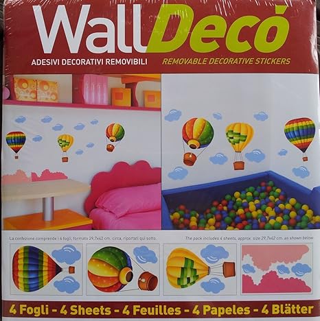 'Aufkleber Wandsticker wiederverwendbar Wall Deco "Heißluftballons für
