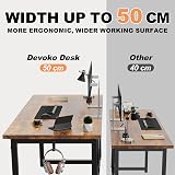 Devoko Desk 140 cm Industrial Style Black Metal Frame Brown Wood Desk view 5