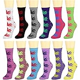 Falari 12 Pairs Women's Cotton Crew Socks Assorted Colors