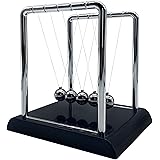 Newtons Cradle Balance Balls, Swinging Balls with Black Base, Fun Science Physics Learning Accessories, Calm Down Fidgets Kit