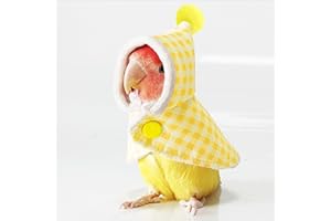 HASSLICKIT Cute Bird Costume, Parrot Cloak Cosplay Photo Prop, Bird Clothes for Budgerigar, African Greys Parakeet, Conure, Cockatiel, Mynah, Love Birds, Finches (Yellow)