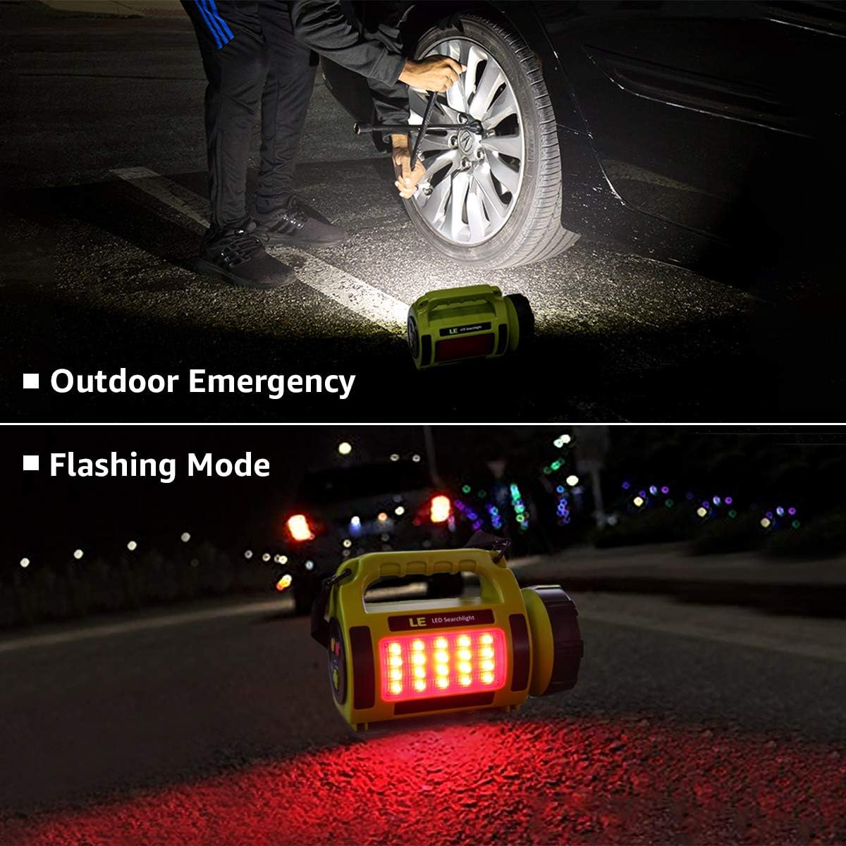 LE Rechargeable LED Camping Lantern, 1000LM, 5 Light Modes, 3600mAh Power Bank, IPX4 Waterproof, Perfect Lantern Flashlight for Hurricane Emergency, Hiking, Home and More, USB Cable Included: Sports & Outdoors