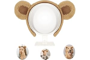 Beviliu Brown Bear Ears Headband, Cute Hairband Fluffy Animal Head Wear for Party Cosplay Makeup Washing Face Halloween Costume Christmas