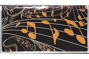 WINGS Craft & Fundraising Supply Checkbook Cover with 2 Large Print Bank Transaction Registers. (Music Notes)