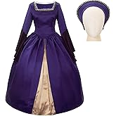 Mambabacosp Women's Vintage Renaissance Tudor Peroid Anne Boleyn Costume Outfit Anne Boleyn Cosplay Dress