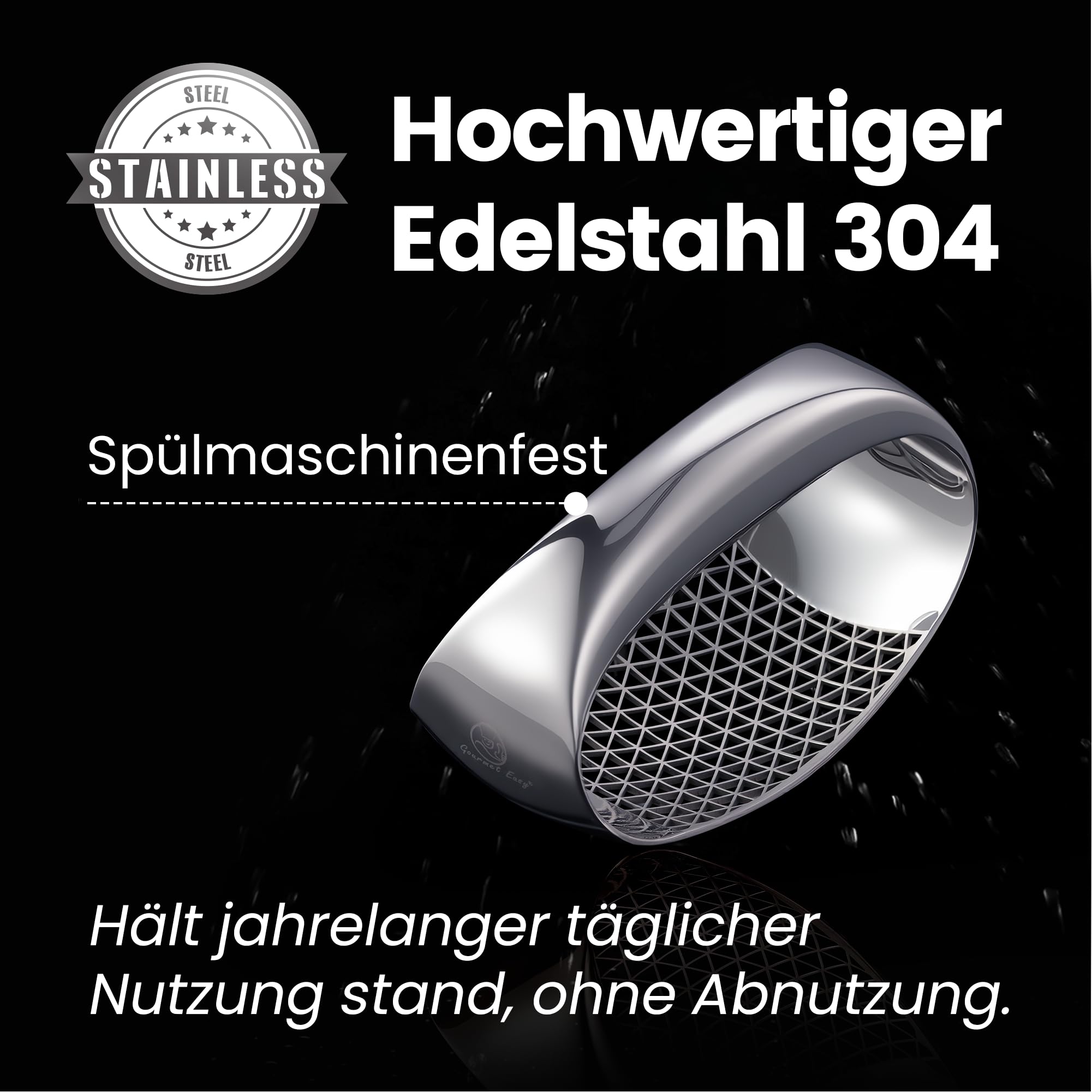 Gourmet Easy Knoblauchwippe Edelstahl, presst statt quetscht 5