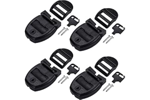 OIIKI 4 Sets Spa Hot Tub Cover Clips, Hot Tub Cover Broken Latch Repair Kit- Replacement 4 Latches Clip Locks, 4 Slides, 4 Keys with 8 Screws, Hardware Accessories for Spa Cover Straps (Black)