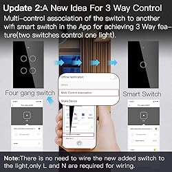MOES 2.4GHz WiFi Wall Touch Smart Switch Neutral