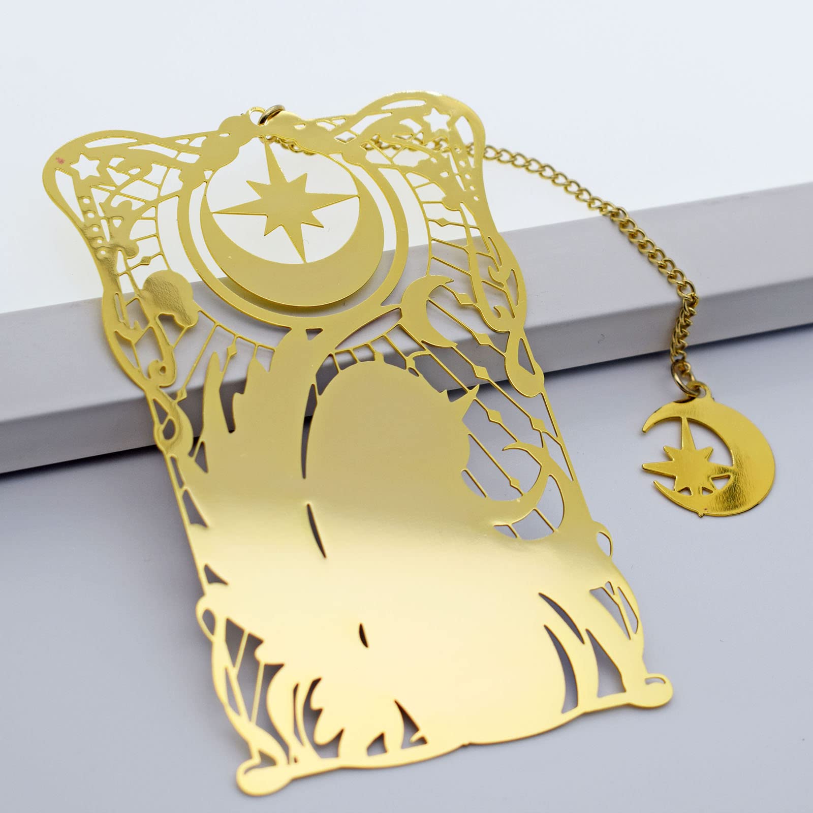 BLBMH Cute Metal Tarot Elf Bookmarks for Women Girls Book Lovers Anime Bookmark Moon Gifts for Readers Best Friends -TE1