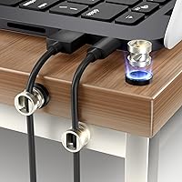 Viaky Magnetic Cord Holder 3 Pack Charger Holders for Cords Metal Cable Management Adhesive Cable Clips Office Desk Accessories Wire Holder Organizer Neatly for Nightstand Office Car Desk