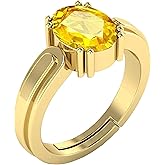 Yellow Sapphire Stone Ring 8.00 Carat Classic Ring For Men And Women Wedding And Party Attractive Finger Ring Indian Wear Handcrafted Lightweight Collectible Item Ideal For Birthday Gift