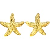 Fuvirou Gold Starfish Earrings for Women Star Dangle Earrings Gold Trendy Dangle Earrings Chunky Statement Drop Earrings Boho Fashion Beach Ear Jewelry Accessories