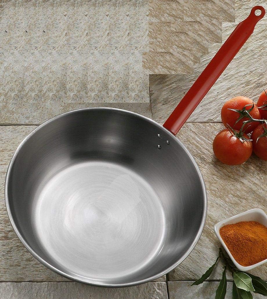 La Ideal_Polished Steel Deep Pan with One Handle, 22 cm
