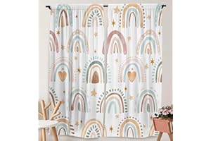 Yilinata Boho Watercolor Arch Window Curtains For Kids Boys Girls Cartoon Childish Mind Archway Baby Living Room Bedroom Nursery Toddler Rod Pocket Drapes Home Party Decor Durable Fabric 84 In X 84 In