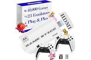 Game Stick 4K 40000 Games in 23 Emulator Console, Upgraded Retro Gaming Console with Dual 2.4G Wireless Controllers, Plug and