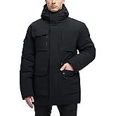 VOPOKER Winter Coats for Men Waterproof Winter Jackets for Men Warm Padded Jacket with Hood Windbreaker