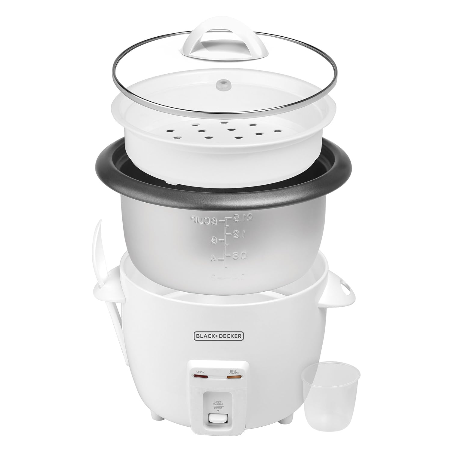 Amazon.com: BLACK+DECKER RC3314W 8-Cup Dry/14-Cup Cooked Rice Cooker,  White: Kitchen & Dining