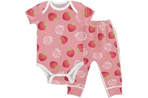 vvfelixl Baby Clothes Cute Cat Baby Bodysuits Set Unisex Short Sleeve Baby Pants Sets 0-3M