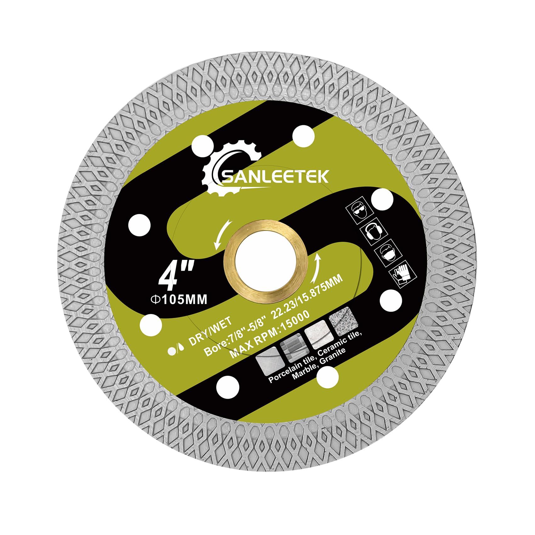 Diamond Cutting and Grinding Discs 105mm - X Mesh Disc Cutter Diamond Blade for Ceramic Tile Porcelain Marble Granite Artificial Stone SANLEETEK