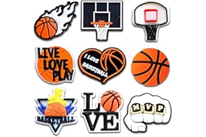 SHIOMAY Sports Shoe Charms for Clog Sandals Bracelets Decoration, Baseball Softball Football Basketball Soccer Swim Charms