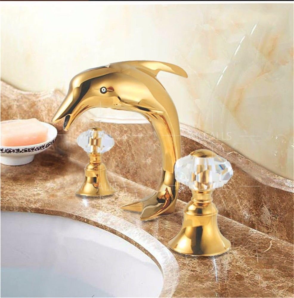 Guoke Bathroom Sink Faucet Bathroom Faucet Dolphin Gold Plated Hot