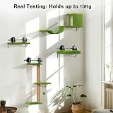 FUKUMARU Cat Wall Furniture Set 4 in 1 Green 16 Inch Drywall Compatible view 6