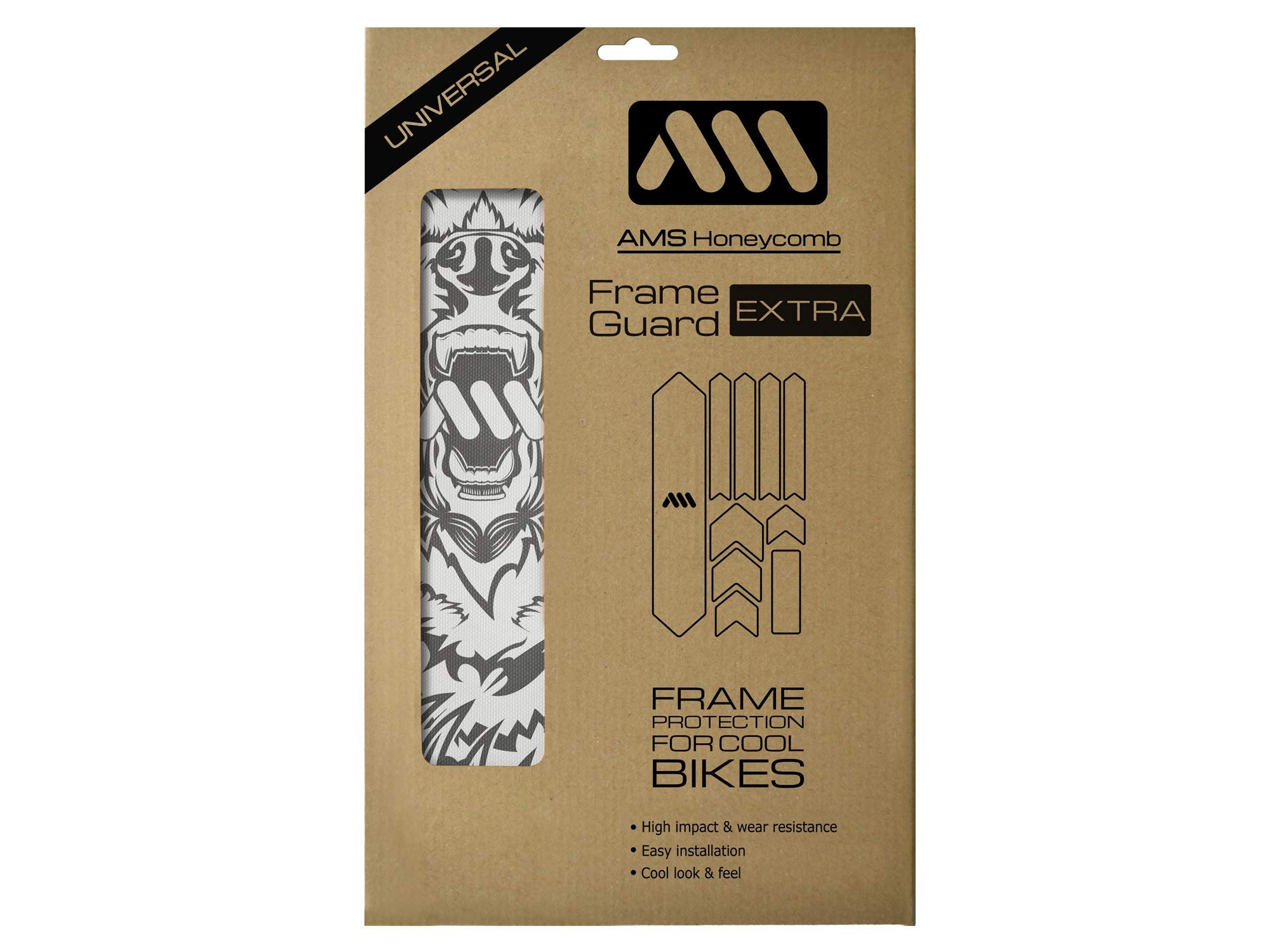 All Mountain Style Unisex's Mountain Honeycomb High Impact Frame Guard XL-Protects Your Bike from Scratches and Dings Clear/Bear