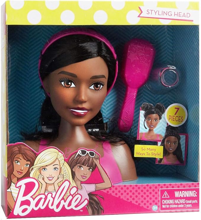 black barbie head curly hair