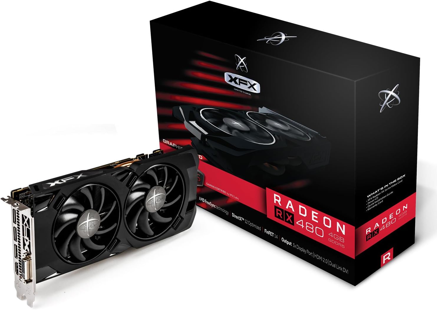 XFX Radeon RX 480 4GB GDDR5 True OC 1266MHz w/Hard Swap Fan Technology RX-480P4LFB6