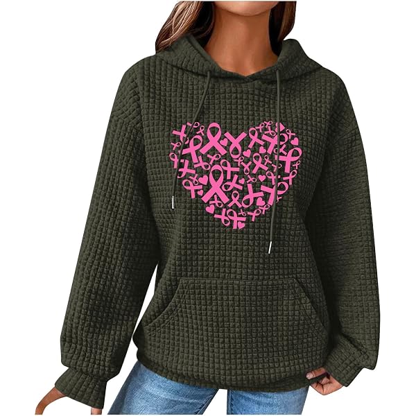 Sweat-shirt Femme Polaire Avec Fermeture éclair - Soutien Cancer Du Sein - Coupe Décontractée Oversize