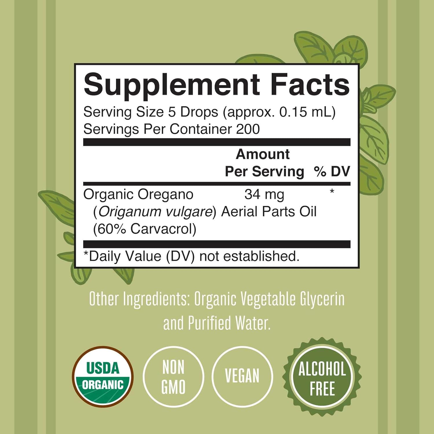 USDA Organic Oil of Oregano Liquid Drops by MaryRuth's | Vegan Herbal Blend with Organic Extra Virgin Olive Oil | Immune System & Gut Health | Non-GMO, Sugar Free, Alcohol Free Tincture | 1oz: Health & Personal Care
