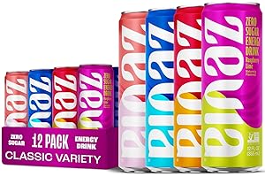Zevia Zero Sugar Energy Drink, Classic Variety Pack, 12 oz Cans (12-Pack) – Naturally Sweetened, Non-GMO Project Verified, Gluten-Free, Vegan