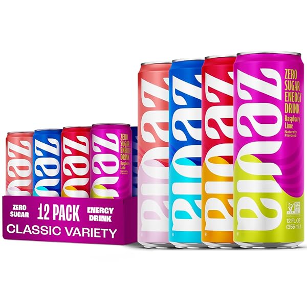 ZEVIA ZERO SUGAR ENERGY DRINK, CLASSIC VARIETY PACK,...