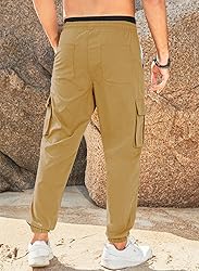 JMIERR Men's Casual Cargo Pants Stretch Elastic