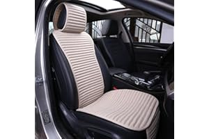 Suninbox Car Seat Covers Universal Car Seat Covers Pads Mat,Buckwheat Hull Bottom Seat Covers for Cars,Cooling Seat Covers Breathable Comfortable Ventilated (Beige Front Seat)