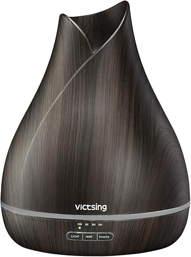 アロマディフューザー・アロマバーナー VicTsing 500 ml Essential Oil Diffuser、削減ノイズ設計 – 静かな、Longerミスト出力時間7 – 14時間超音波アロマディフューザーwith Waterless auto-off, 7-color LEDソフトライト、ホーム、オフィス